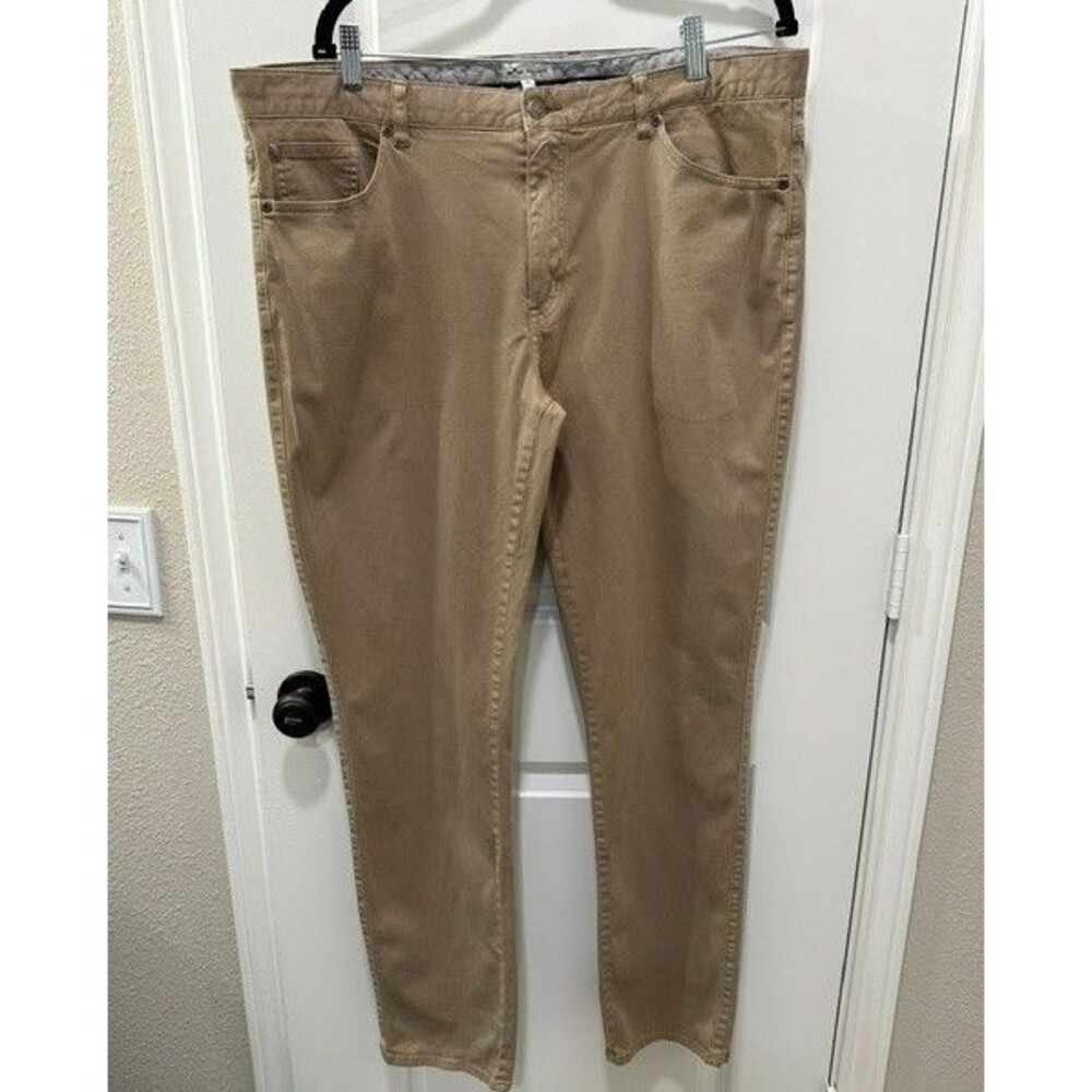 Peter Millar Ultimate Sateen Five Pocket Pant Khaki Tan Style ME0B39 Mens 40